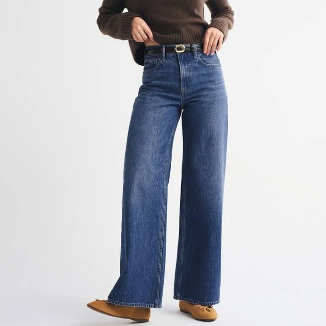 jeans Abercrombie & Fitch Women's High Rise Wide Leg Jeans Abercrombie & Fitch $90