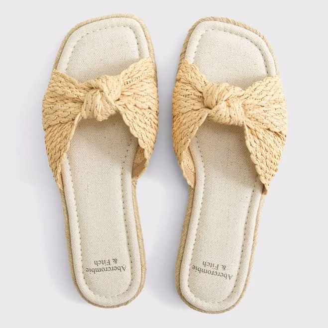 shoes Abercrombie & Fitch Women's Knotted Espadrille Slide Sandals Abercrombie & Fitch $75
