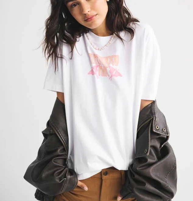 top Abercrombie & Fitch Women's Oversized Fleetwood Mac Graphic Tee Abercrombie & Fitch $22.99