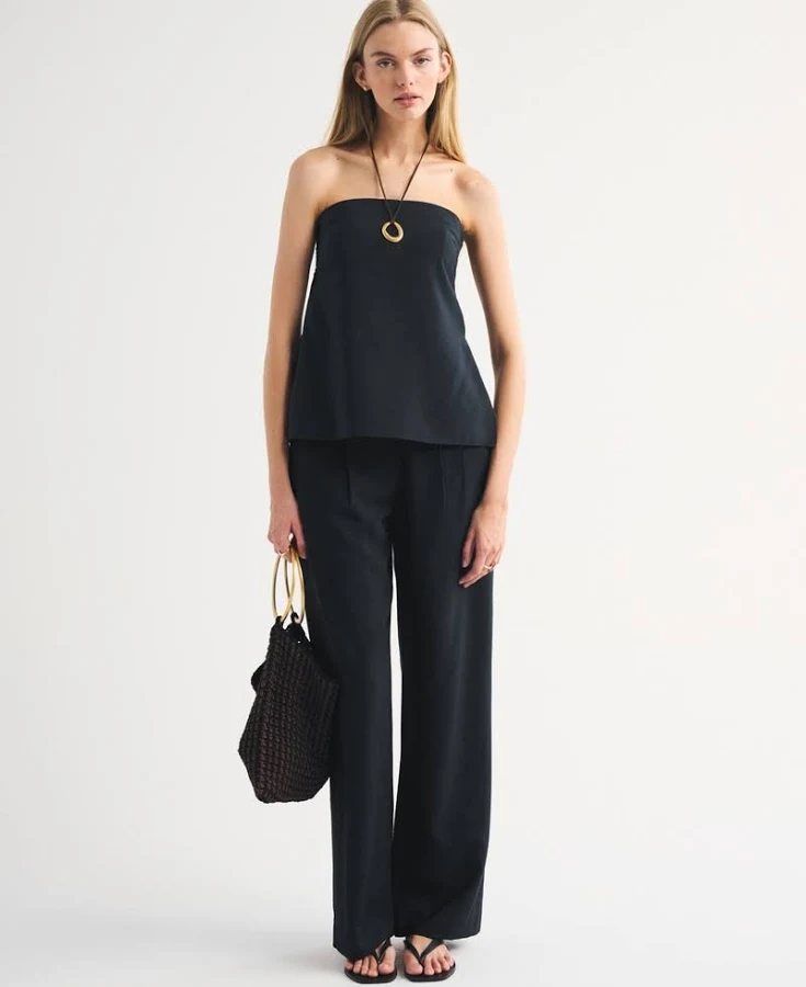 pants Abercrombie & Fitch Women's Sloane Crepe Tailored Wide Leg Pants Abercrombie & Fitch $90