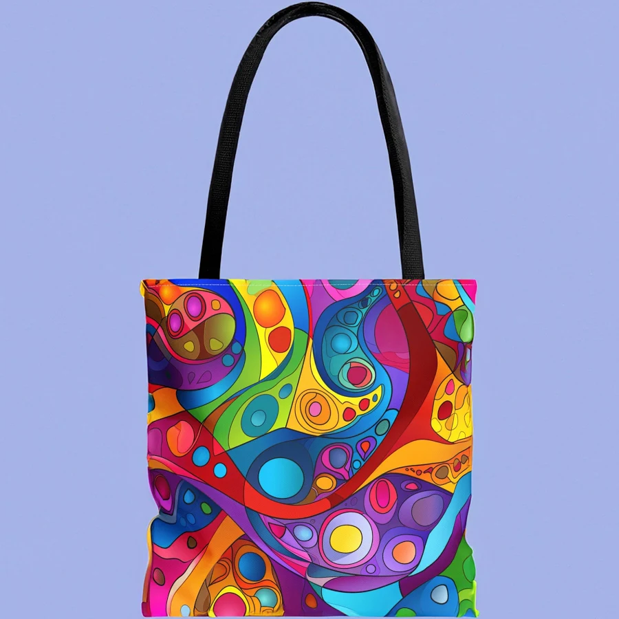 bag Abstract Art Tote Bag Colorful Modern Designcotton Handles Etsy - JoyfulGardenCrafts $21