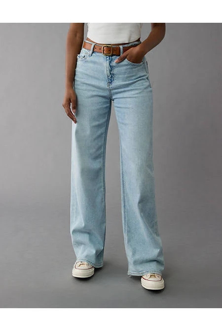 jeans AE Dreamy Drape Stretch Super High-Waisted Baggy Wide-Leg Jean American Eagle Outfitters $56.95