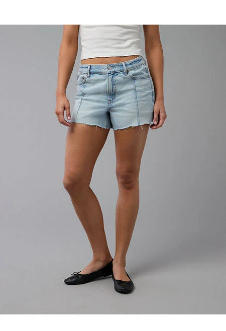 shorts AE Strigid Women's Super High-Waisted Relaxed Denim Shorts American Eagle Outfitters $17.98