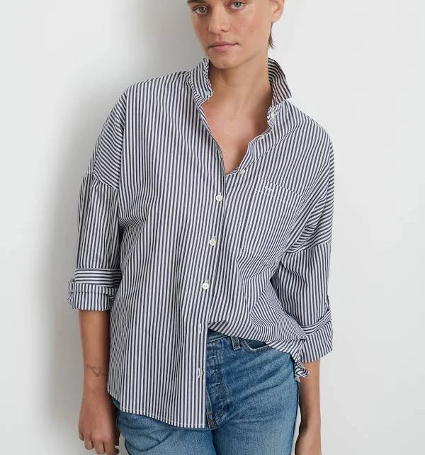 top Alex Mill Women's Jo Striped Cotton Poplin Shirt Alex Mill $165