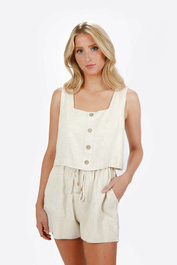 romper Amarie Linen Romper Tobi $32