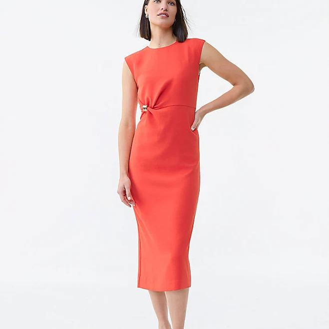 dress Ann Taylor Women's Crew Neck Twist Sheath Dress Ann Taylor $54