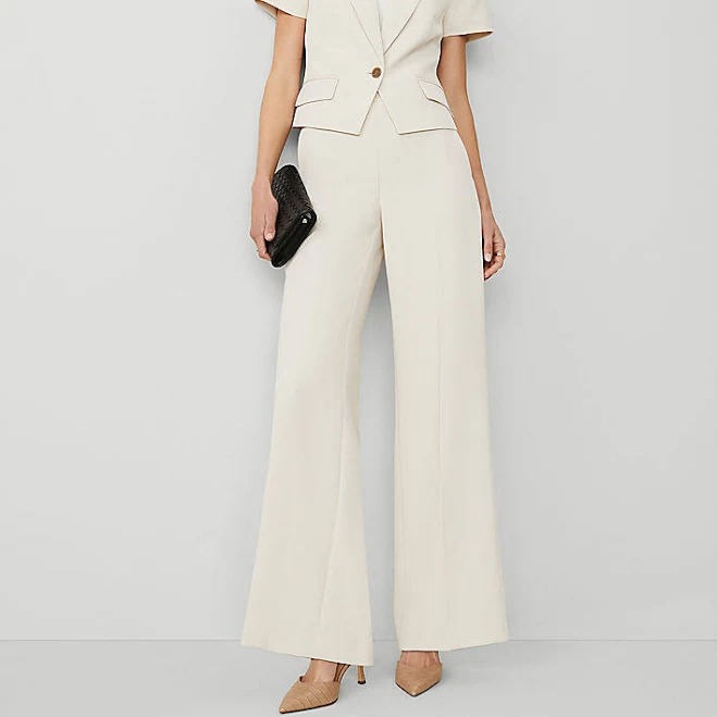 pants Ann Taylor Women's Fluid Crepe Side Zip Wide-Leg Pants Ann Taylor $69.5