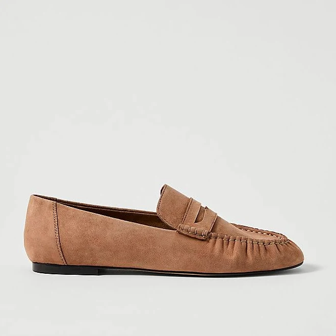 shoes Ann Taylor Women's Gathered Suede Loafers Ann Taylor $110.6