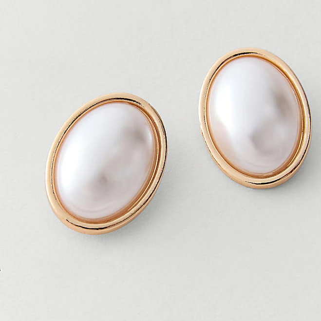 accessory Ann Taylor Women's Oversized Pearl Stud Earrings Ann Taylor $29.7