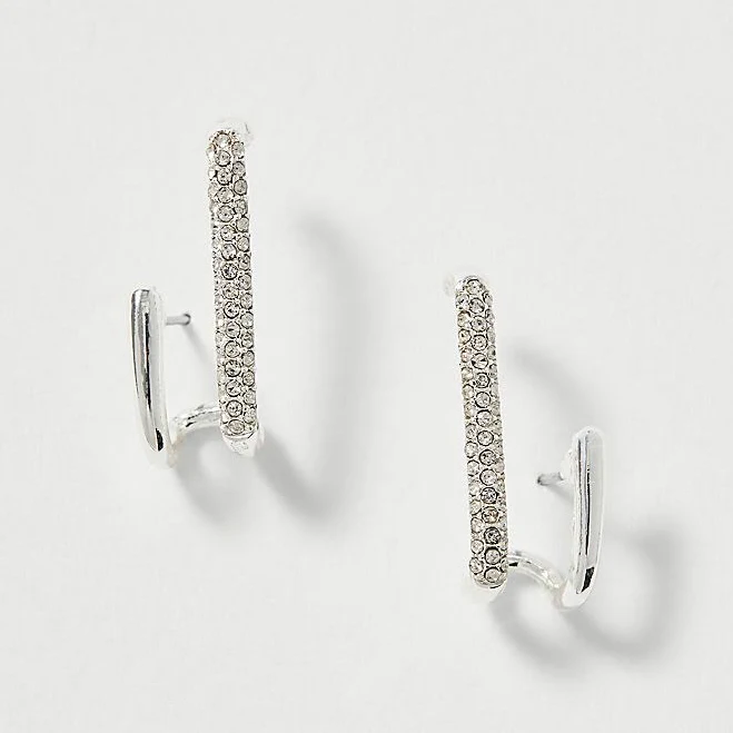 accessory Ann Taylor Women's Pavé Double Loop Drop Earrings Ann Taylor $27.25