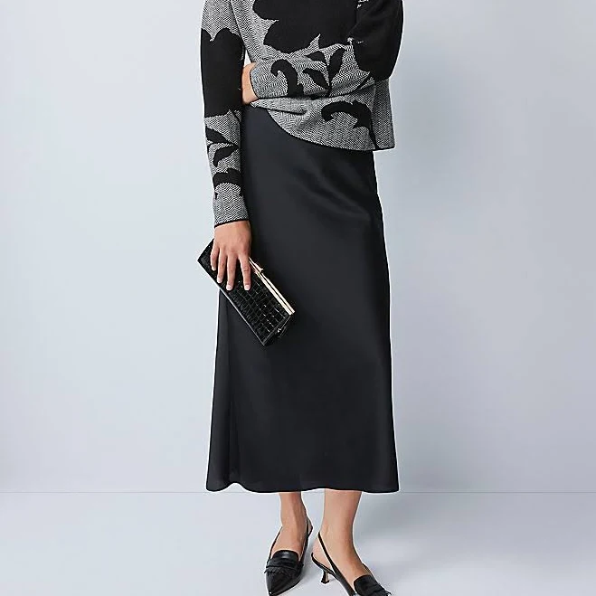 skirt Ann Taylor Women's Satin Bias Midi Slip Skirt Ann Taylor $99