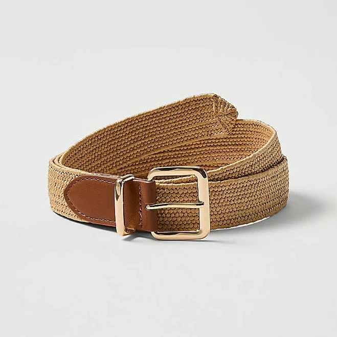 accessory Ann Taylor Women's Straw Square Buckle Belt Ann Taylor $69.5
