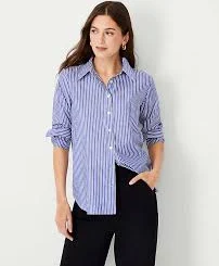 shirt Ann Taylor Women's Striped Relaxed Perfect Shirt Ann Taylor $49