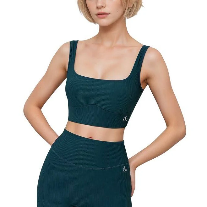 matching set Anna-Kaci Active Women's Ribbed Scoop Neck Crop Top Kohl's $39