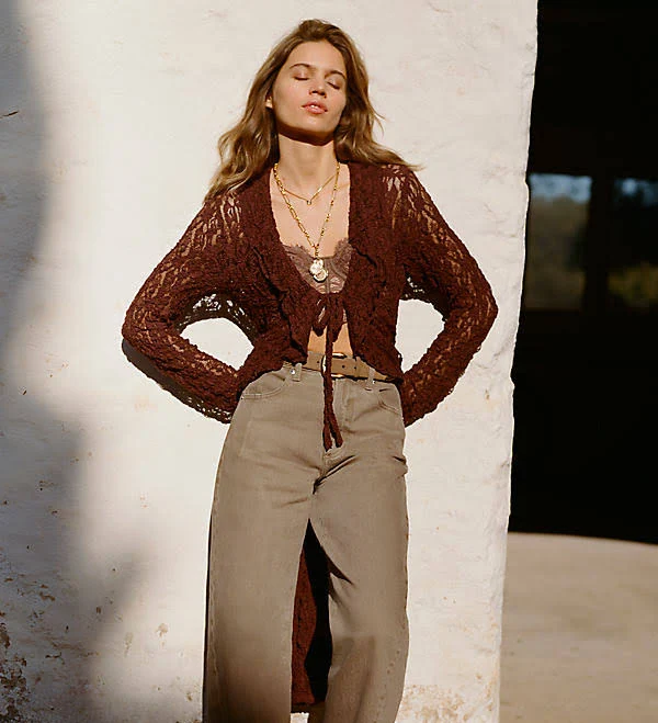 cardigan Anthropologie Lace Long-Line Cardigan Top Anthropologie $128