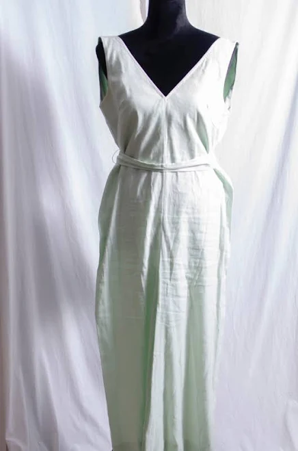 jumpsuit Antonio Melani Linen Blend V Neck Sleeveless Tie Waist Jumpsuit Mint eBay - pippas4 $34.95