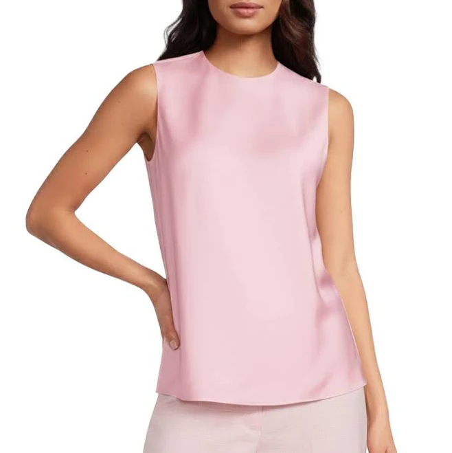 top Antonio Melani Women's Wakefield Satin Crew Neckline Sleeveless Blouse Dillard's $119