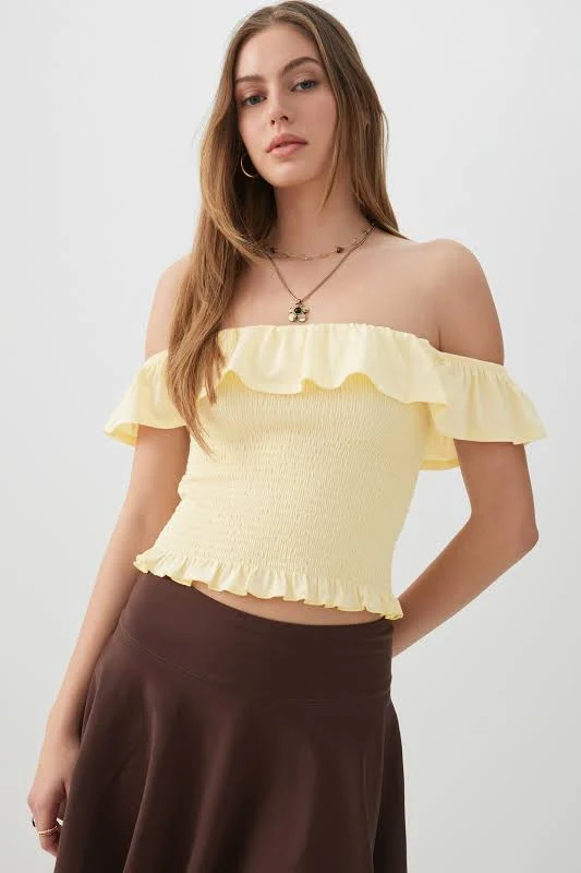 off-shoulder top Ardene Women's Off-Shoulder Smocked Top Ardene $19.9