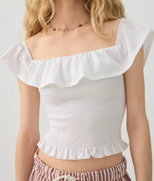 top Ardene Women's Off-Shoulder Smocked Top Ardene $19.9