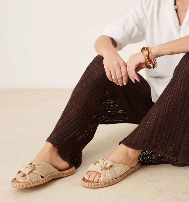 shoes ASOS DESIGN Jade Knotted Espadrille Mules ASOS $29.99