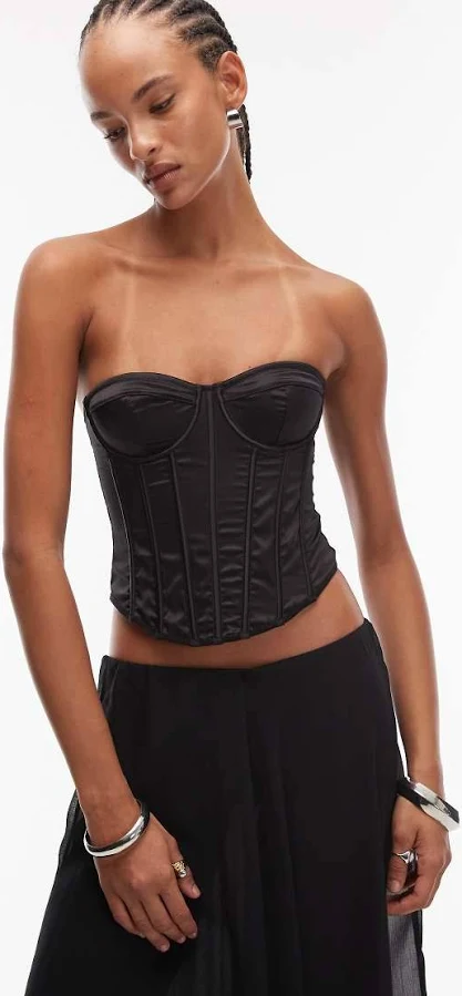 off-shoulder top ASOS Satin Cupped Corset Top with Boning ASOS $39.99