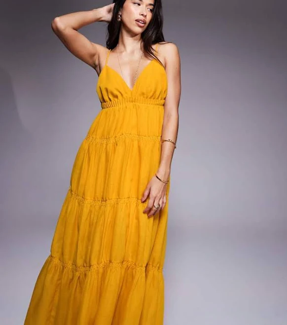 dress ASOS Tiered Cami Maxi Dress with Ruching Details ASOS $38.7