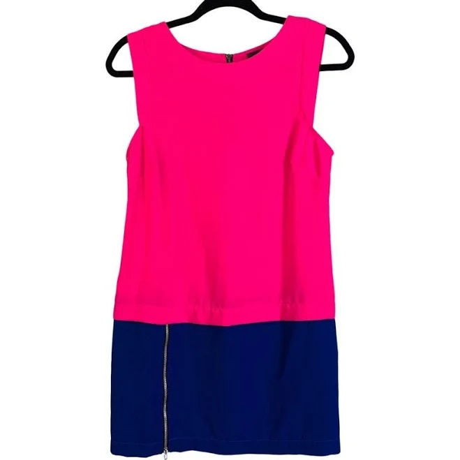 dress Astr Hot Pink & Blue Color-block Mini Shift Dress - Xsmall eBay - 1946beater $14.88