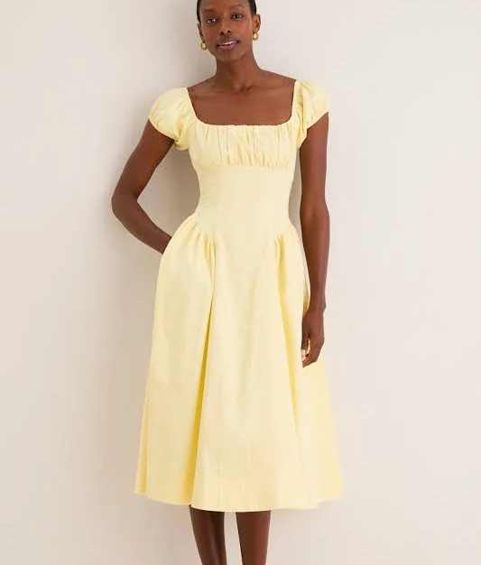 dress Astr The Label Adilene Cotton Milkmaid Midi Dress Tuckernuck $168