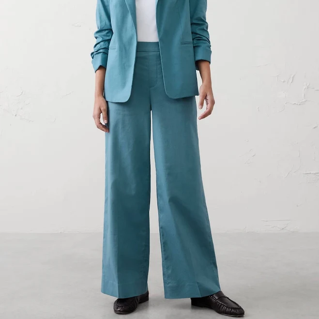 pants Bahama Bay Women's High-Rise Wide-Leg Linen-Blend Pants Banana Republic Factory $50