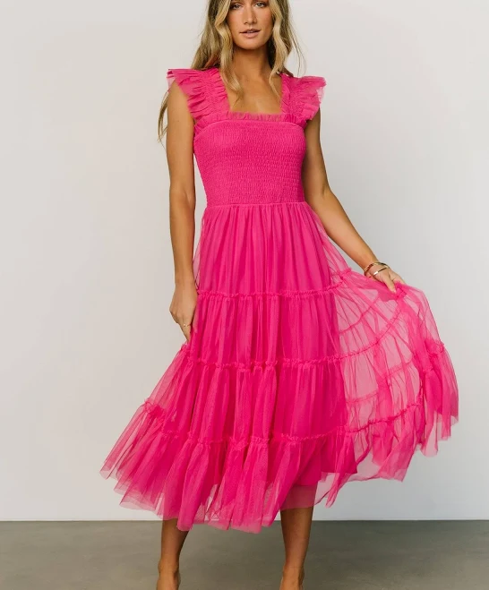 dress Baltic Born Emma Smocked Tulle Midi Dress Baltic Born $59