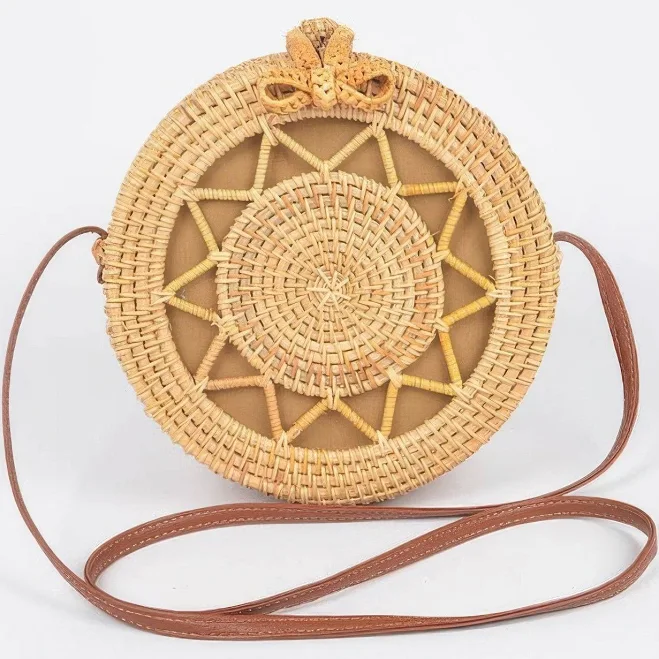 bag Bamboo Round Crossbody Bag Natural DiscountDressShop $64.5