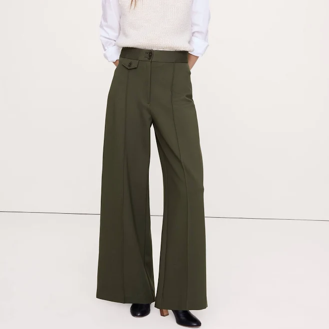 pants Banana Republic Women's High-Rise Wide-Leg Drapey Ponte Pants Banana Republic $120