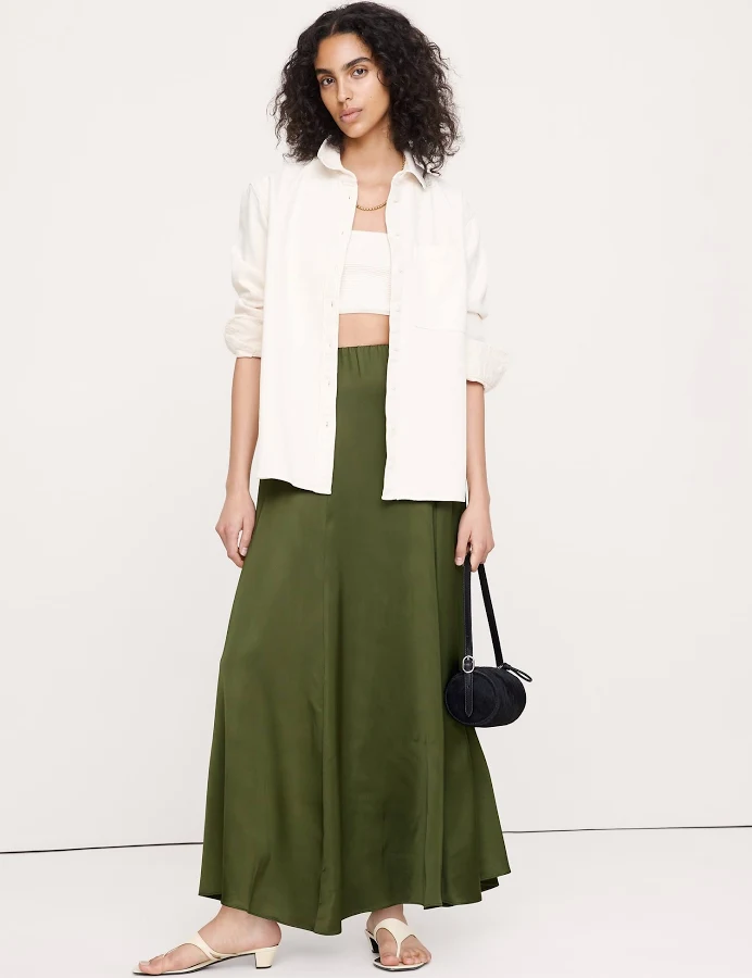 bottom Banana Republic Women's Stretch-Satin Maxi Skirt Banana Republic $109.99