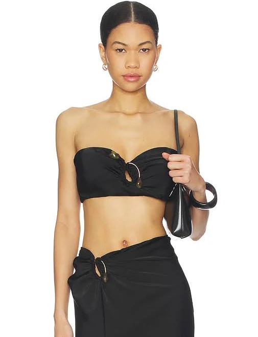 top Bardot Dylan Satin Bandeau Top REVOLVE $109