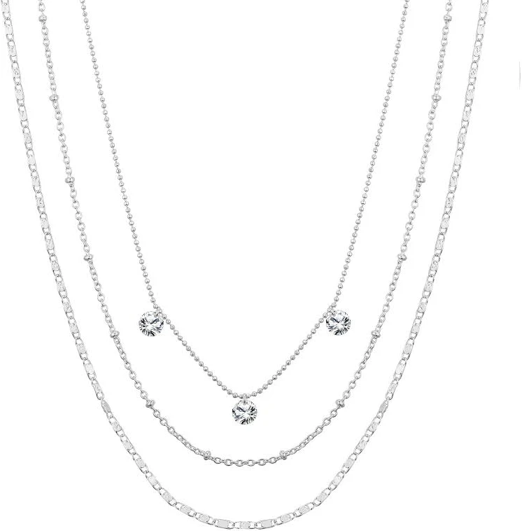 accessory Believe by Brilliance Women's Fine Silver Plated Cubic Zirconia Layered Walmart $14.94