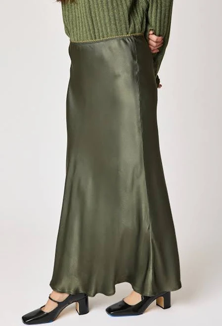 skirt Bias Cut Satin Skirt Jacqueline B Clothing $79