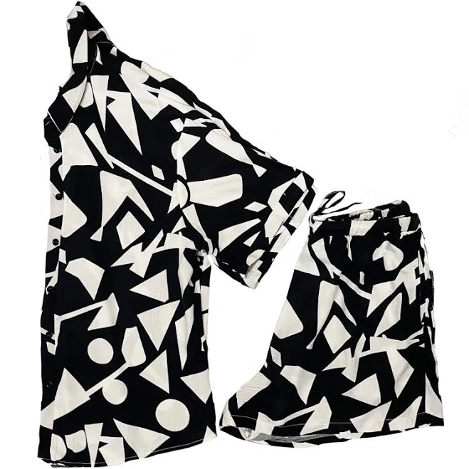 matching set Black and White Shorts set for women Hip Hop Closet $29