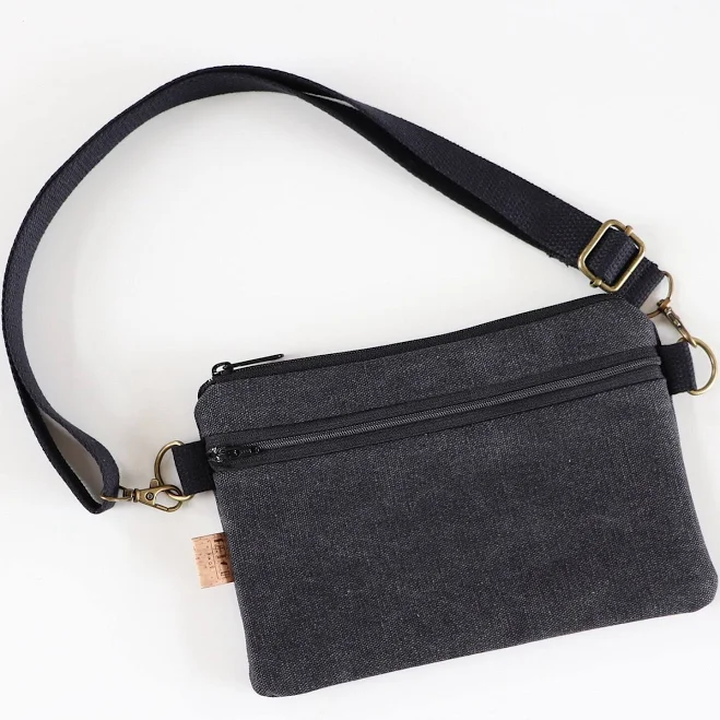 bag Black Canvas Fanny Pack: Unisex Belt Bag for Hiking & Travel Etsy - Seller $75.88