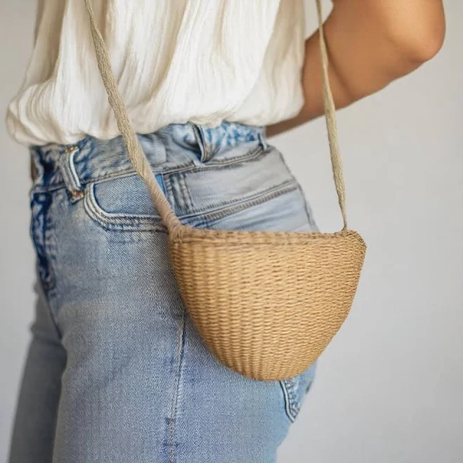 bag Boho Handmade Woven Straw Crossbody Bag Etsy - Seller $14.42