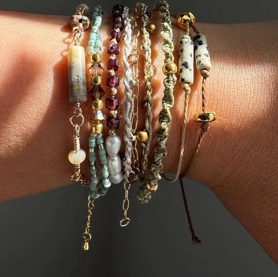 accessory Boho Stacking Bracelets with Natural Stones Etsy - Seller $12