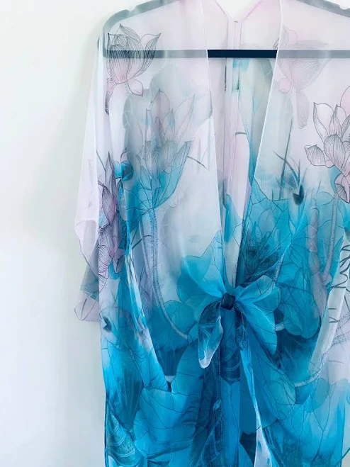 cover-up Boho Water Lily Sheer Festival Wrap Kimono Etsy - HalinaShearman $49.36
