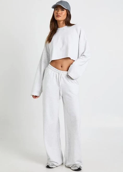 matching set Boohoo Women's Boxy Crop Sweatshirt Tracksuit boohoo USA $44.8