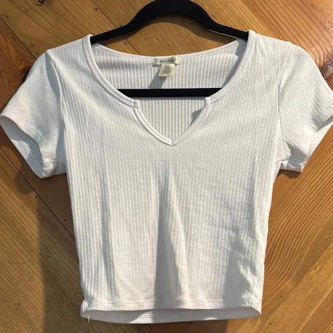 top Bozzolo Ribbed Fitted Crop Tee Poshmark $8