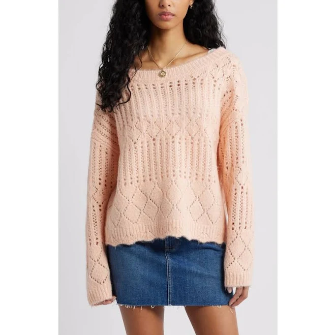 oversized outfit BP. Open Stitch Oversize Sweater in Coral Morning at Nordstrom, Size Xx-Small Nordstrom $24.75