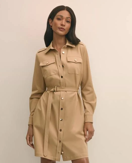 shirt dress Brooks Brothers Women's Cotton Blend Twill Belted Shirt Dress Brooks Brothers $99.99