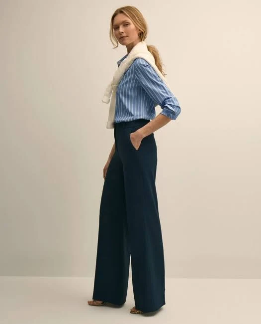 bottoms Brooks Brothers Women's Crepe Wide-Leg Pants Brooks Brothers $198
