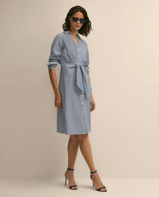 shirt dress Brooks Brothers Women's Supima Cotton Striped Tie-Waist Shirt Dress Brooks Brothers $238