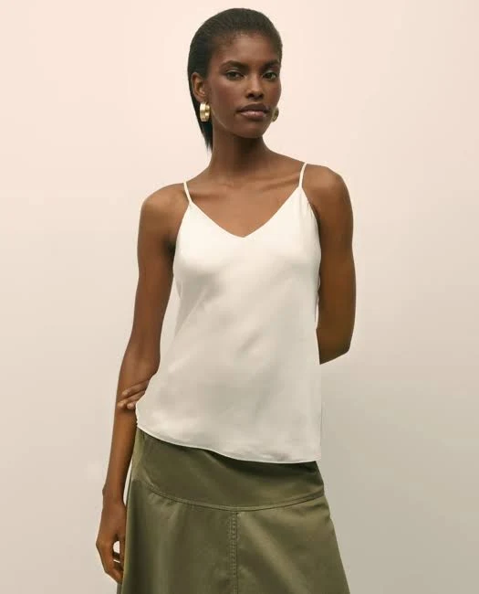 top Brooks Brothers Women's Washable Silk Charmeuse V-Neck Camisole Brooks Brothers $138