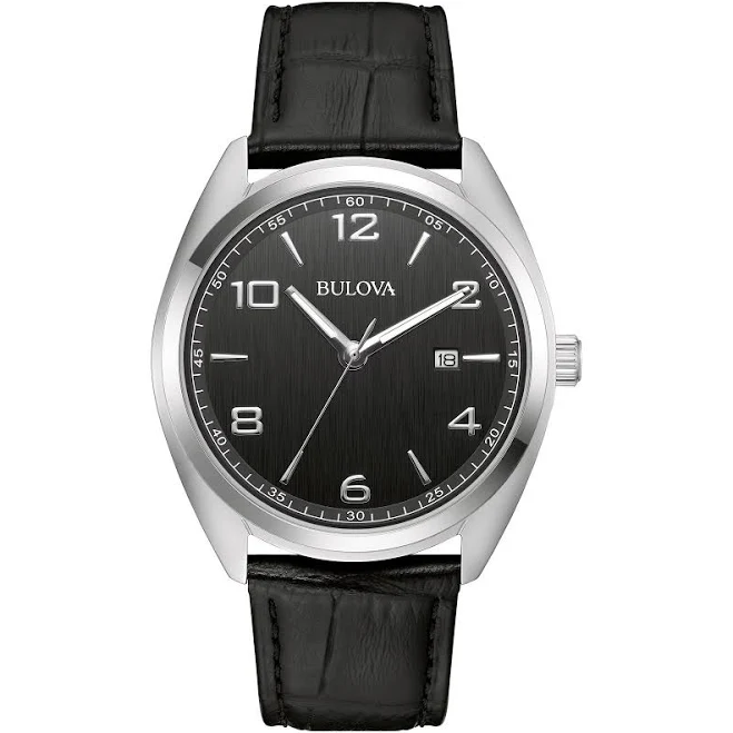 accessory Bulova Men's Classic Round Stainless Steel Watch with Leather Strap eBay - watchgrabber $143.87
