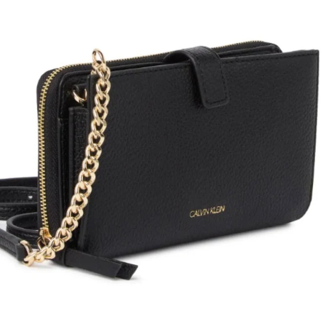 bag Calvin Klein Bags | New Calvin Klein Black Saffiano Bag Wallet On Chain Crossbody Strap Purse Nwt! | Color: Black/Gold | Size: Os | Muahboutique's Poshmark $71